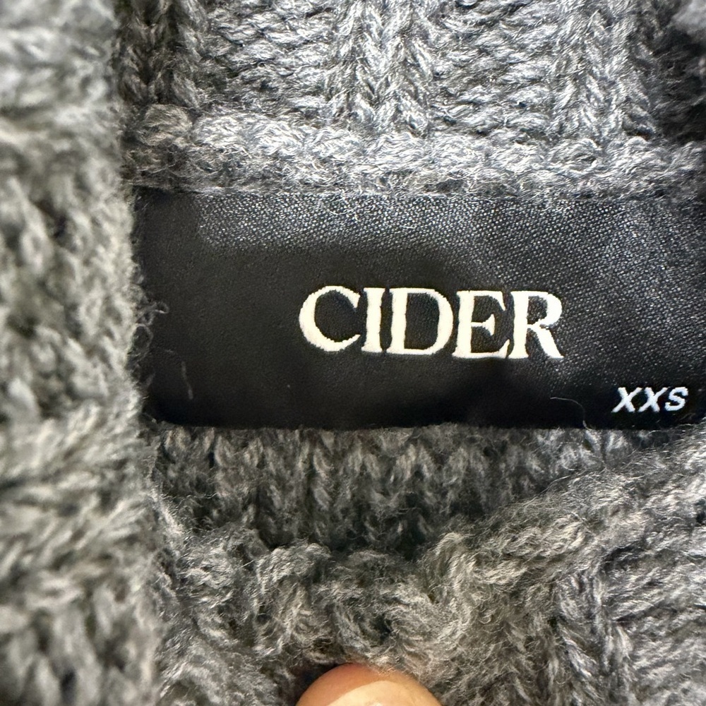 Cider Charcoal Turtleneck Cable Knit Sweater - Picture 3 of 3
